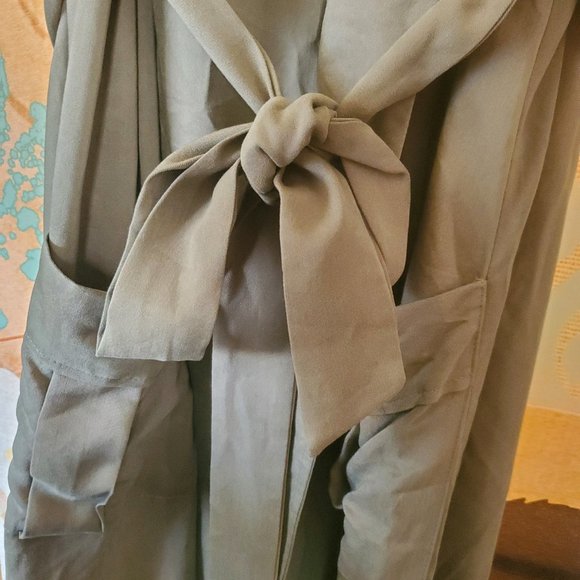 NWT Just Fab Olive Green Duster with Sash - Picture 4 of 8
